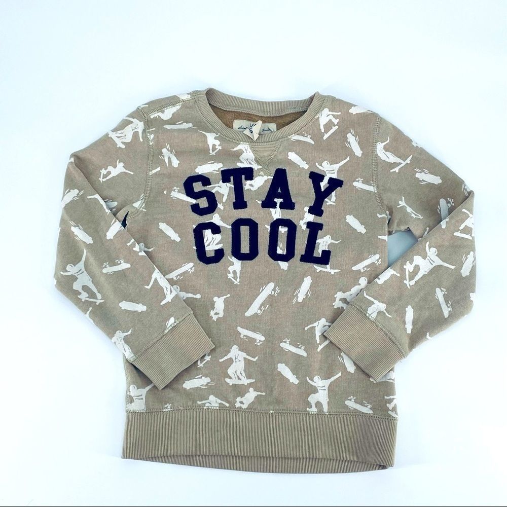 🐱LOGG Stay Cool Skateboard Khaki LS sz 6-8Y {z}